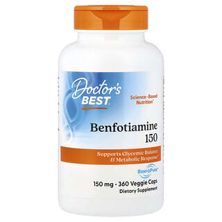 Doctor's Best‏, בנפותיאמין עם BenfoPure®‎, ‏150 מ"ג, 360 כמוסות צמחיות