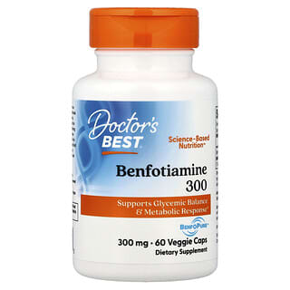 Doctor's Best, Benfotiamine 300 with BenfoPure™, 300 mg, 60 Veggie Caps