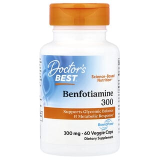 Doctor's Best, Benfotiamine 300 with BenfoPure™ , 300 mg, 60 Veggie Caps
