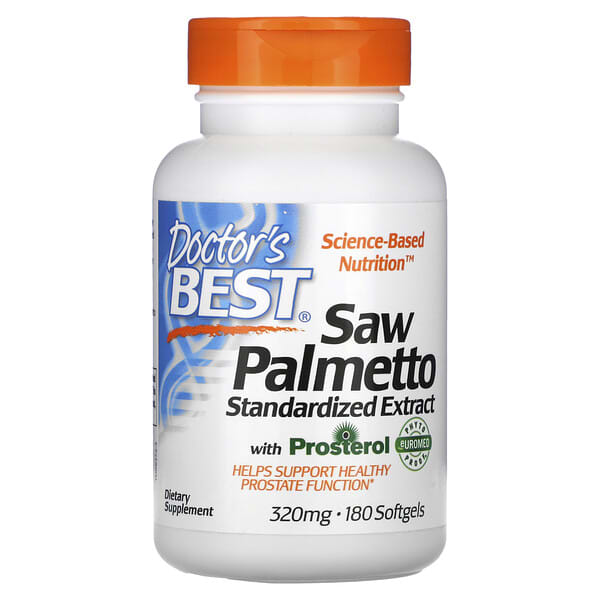 Doctor's Best, Saw Palmetto, Sagepalmenbeere standardisierter Extrakt, 320 mg, 180 Weichkapseln