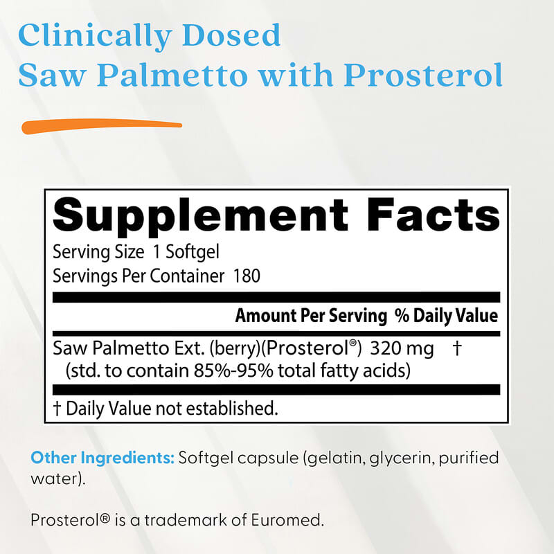 Saw Palmetto, extract standardizat, 320 mg, 180 capsule moi