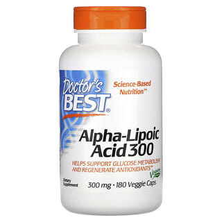 Doctor's Best, Ácido alfa-lipoico, 300 mg, 180 cápsulas vegetales