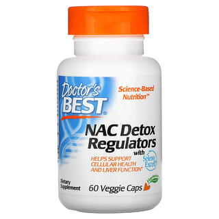 Doctor's Best, N-ацетилцистеин (NAC) для регуляции процесса детоксикации, 60 вегетарианских капсул