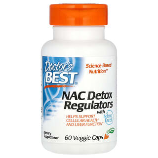 Doctor's Best, NAC для регуляции процесса детоксикации с селеном Seleno Excell, 60 растительных капсул