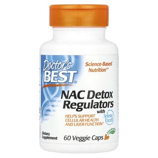 Doctor's Best, Reguladores desintoxicantes de NAC con Seleno Excell®, 60 cápsulas vegetales