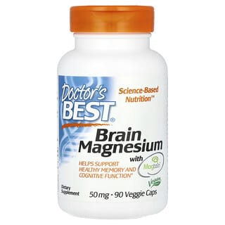 Doctor's Best, Magnesio para el cerebro con Magtein, 150 mg, 90 cápsulas vegetales (50 mg por cápsula)