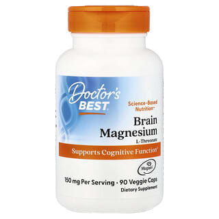 Doctor's Best, магний для мозга с Magtein®, 90 растительных капсул (50 мг в 1 капсуле)