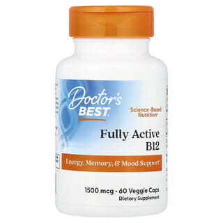 Doctor's Best, Vitamina B12 totalmente activa, 1500 mcg, 60 cápsulas vegetales