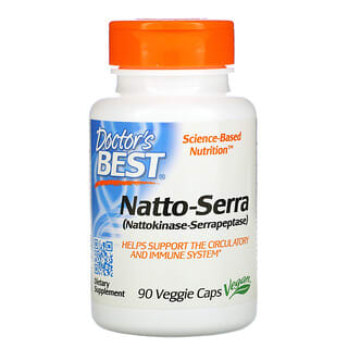 Doctor's Best, Натто-Серра, 90 вегетарианских капсул
