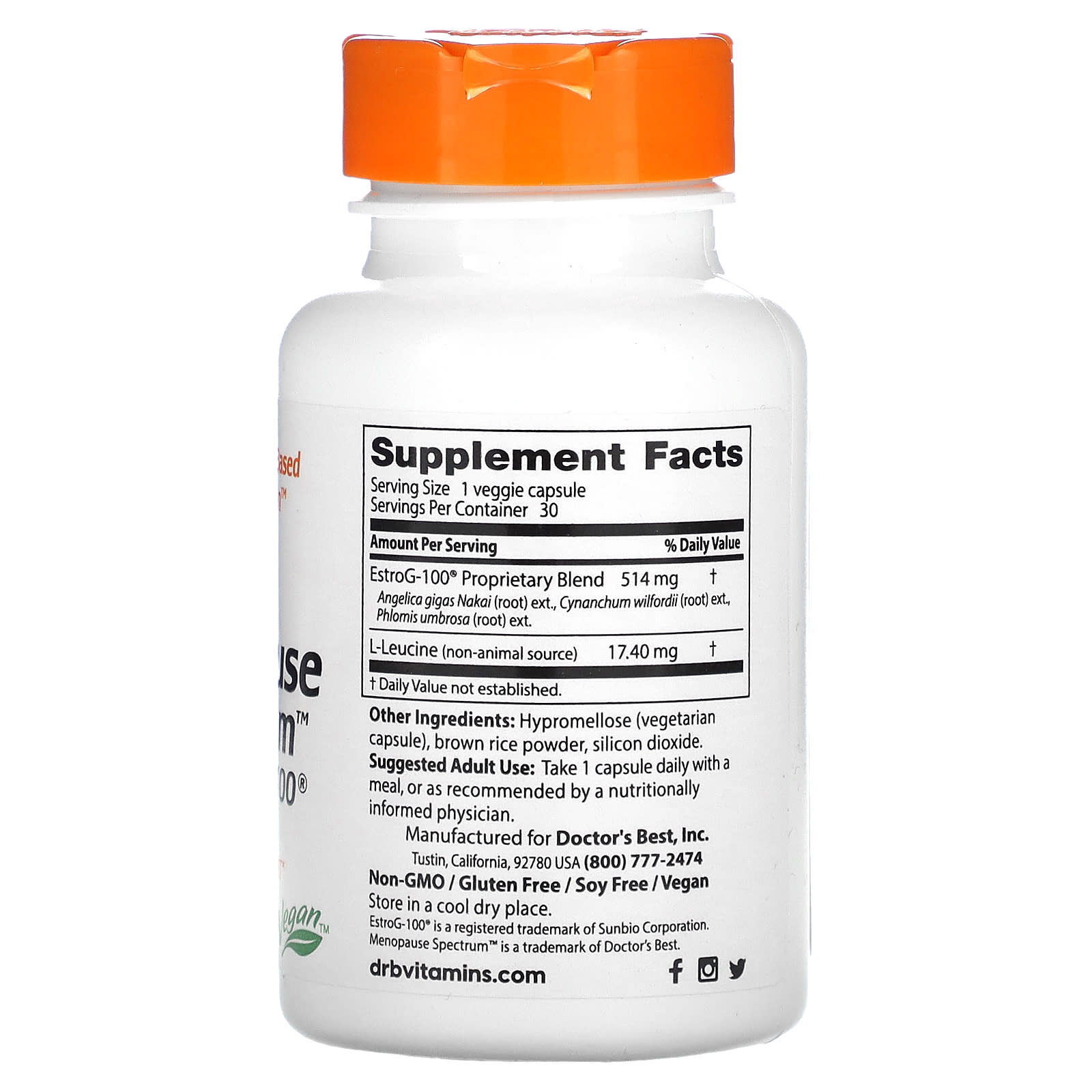 Doctor's Best, Menopause Spectrum with EstroG100, 30 Veggie Caps