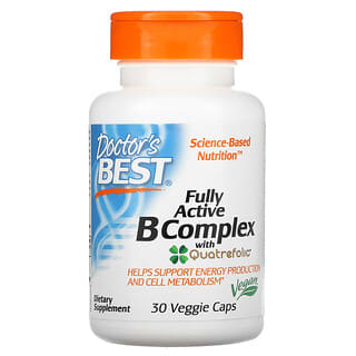 Doctor's Best, комплекс активних вітамінів групи B з Quatrefolic, 30 вегетаріанських капсул