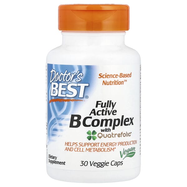 Fully Active B Complex with Quatrefolic®, 30 Veggie Caps