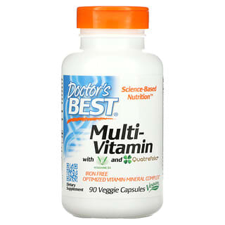 Doctor's Best, мультивитаминный комплекс с Vitashine D3 и Quatrefolic, 90 растительных капсул