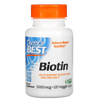 Doctor's Best, Biotina, 5.000 mcg, 120 Cápsulas Vegetais