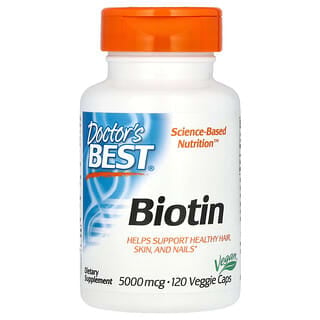 Doctor's Best, Biotina, 5.000 mcg, 120 capsule vegetali