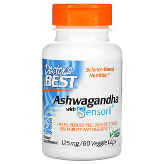 Doctor's Best, Ashwagandha avec Sensoril, 125 mg, 60 capsules végétariennes