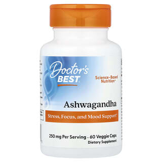 Doctor's Best, Ashwagandha avec Sensoril, 125 mg, 60 capsules végétales