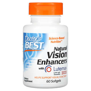 Doctor's Best, Natural Vision Enhancers mit Lutemax 2020, 60 Weichkapseln