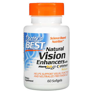 Doctor's Best, Potenciadores naturales de la vista con luteína FloraGLO, 60 cápsulas blandas