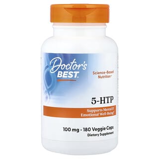 Doctor's Best, 5-HTP, 100 мг, 180 вегетарианских капсул
