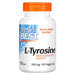 Doctor's Best, Best L-tirosina, 500 mg, 120 cápsulas vegetales