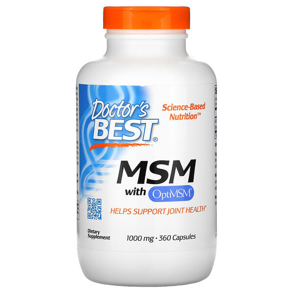 Doctor's Best, MSM OptiMSM（オプティMSM）配合、1,000mg、360粒