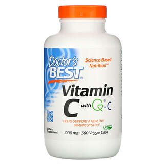 Doctor's Best, Vitamina C con Q-C, 1000 mg, 360 cápsulas vegetales