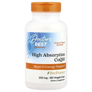 Doctor's Best, High Absorption CoQ10  , 200 mg, 180 Veggie Caps