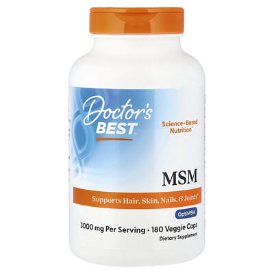 Doctor's Best, MSM, 180 Veggie Caps (1,000 mg per Capsule)