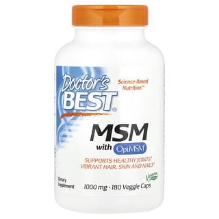 Doctor's Best, MSM with OptiMSM®, 3,000 mg, 180 Veggie Caps (1,000 mg Per Capsules)