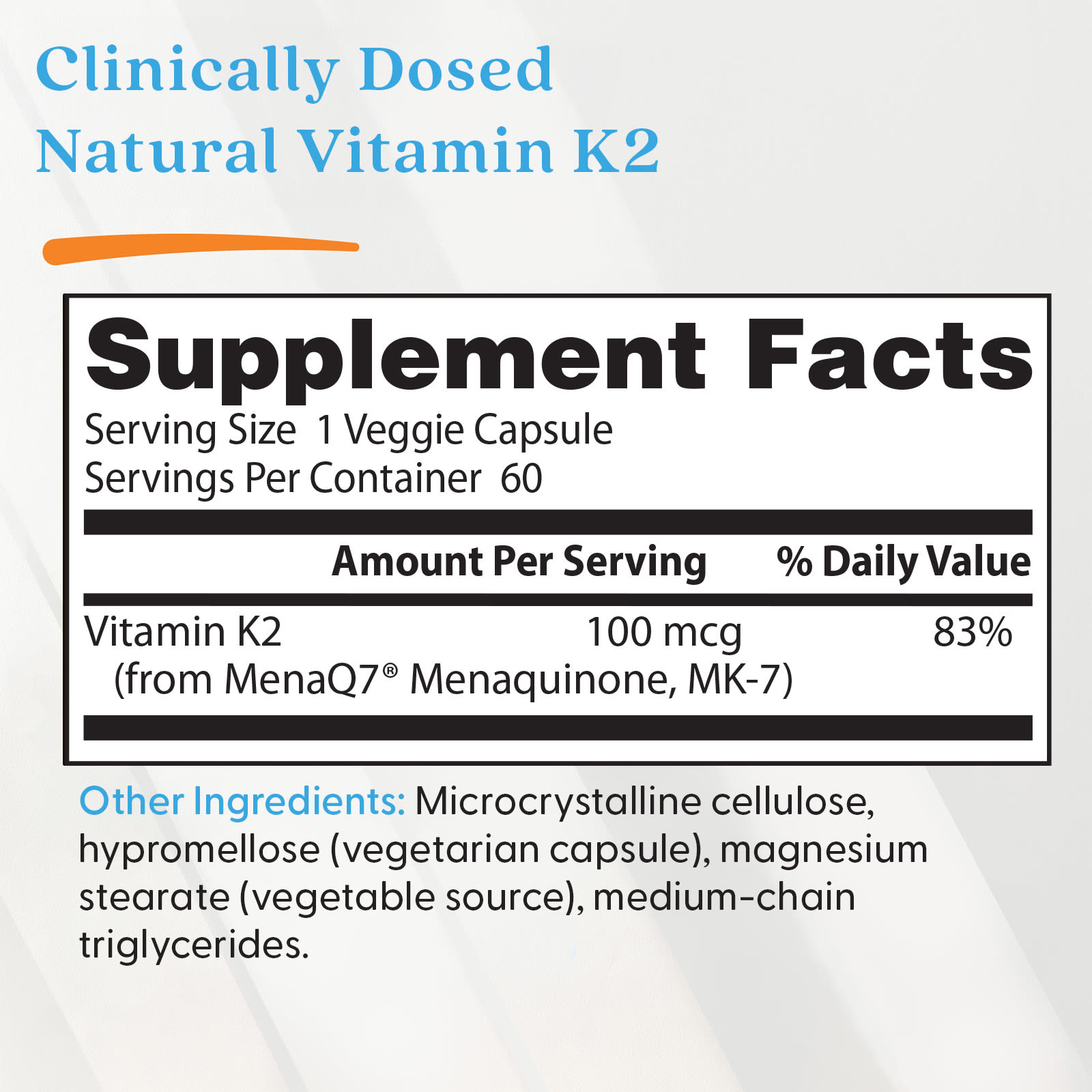 Doctor's Best, 天然維他命 K2 MK-7，含 MenaQ7，100 微克，60 粒素食膠囊