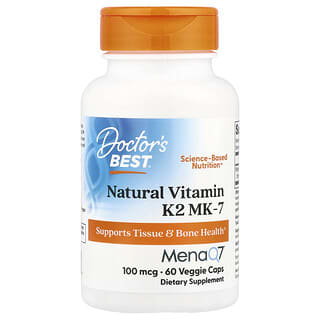 Doctor's Best, Natural Vitamin K2 MK-7, 100 mcg, 60 Veggie Caps