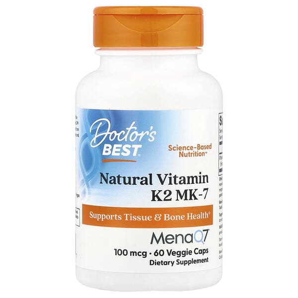 Doctor's Best, 天然維生素 K2 MK-7，含 MenaQ7，100 微克，60 粒素食膠囊