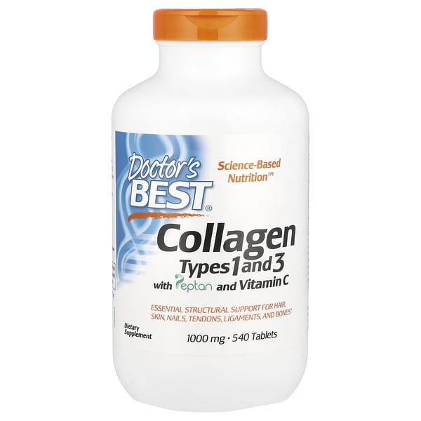 Doctor's Best, Collagen Types 1 and 3 with Peptan and Vitamin C, 1,000