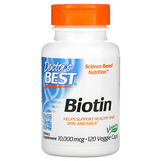 Doctor's Best, Biotina, 10.000 mcg, 120 cápsulas vegetales