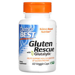 Doctor's Best, Gluten Rescue, ферменты для расщепления глютена с Glutalytic, 60 вегетарианских капсул