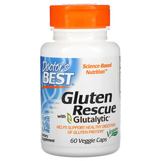 Doctor's Best, Gluten Rescue com Glutalytic, 60 Cápsulas Vegetais
