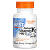Natural Vitamin K2 MK-7 with MenaQ7 plus D3, 180 mcg, 60 Veggie Caps