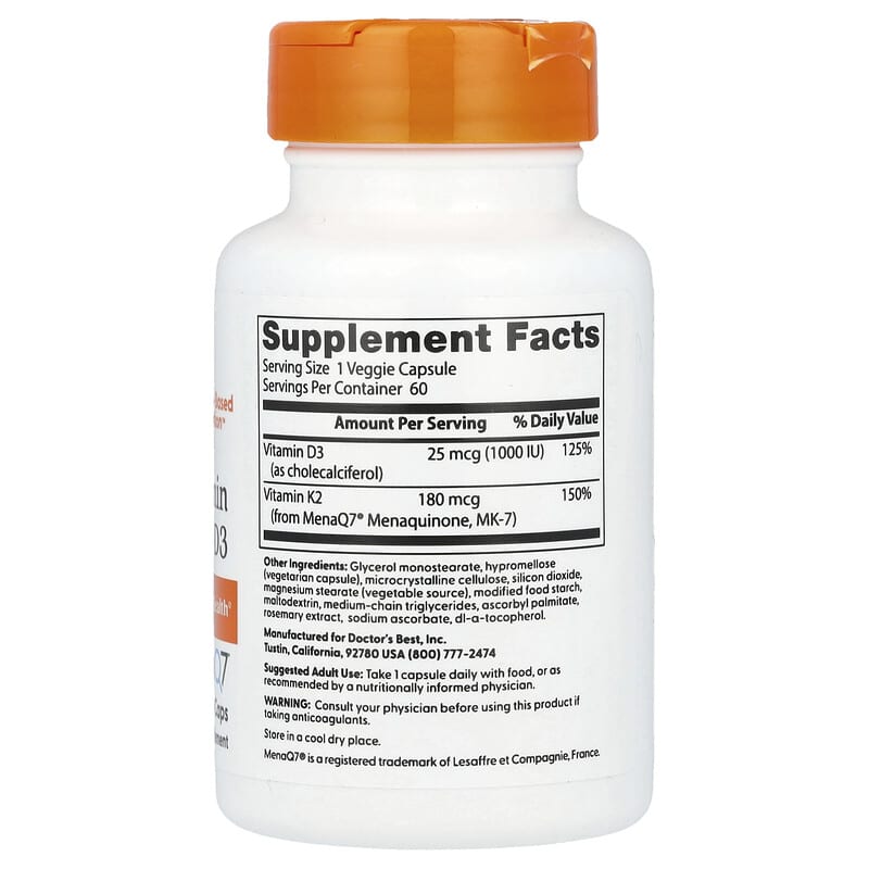 Vitamines K2 MK7 + D3 10 000 UI Avec BioPerine - 30/60/120 Capsules - Soutien Osseux Et Immunitaire