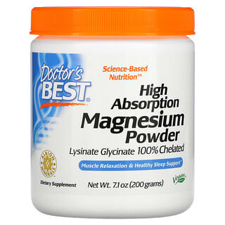 Doctor's Best, Poudre de magnésium à haute absorption, 200 g