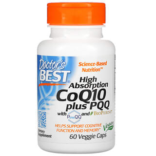 Doctor's Best, CoQ10 100 mg, PQQ 20 mg, 60 capsules végétales