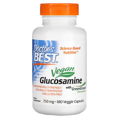 Doctor's Best, веганский глюкозамин с GreenGrown, 750 мг, 180 вегетарианских капсул