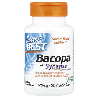 Doctor's Best, Bacopa avec Synapsa, 320 mg, 60 capsules végétariennes