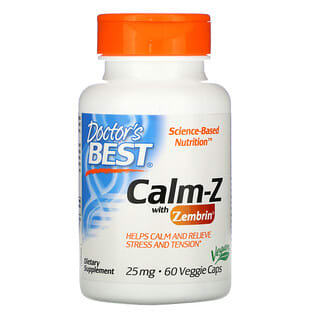 Doctor's Best, Calm-Z avec Zembrin, 25 mg, 60 capsules végétariennes
