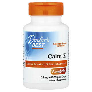 Doctor's Best, Calm-Z with Zembrin, Beruhigungsmittel mit Zembrin, 25 mg, 60 pflanzliche Kapseln