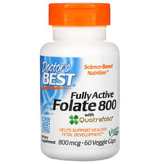 Doctor's Best, Folato completamente activo 800, 800 mcg, 60 cápsulas vegetales