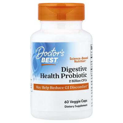 Doctor's Best, Digestive Health Probiotic, 133 mg (2 Billion CFUs), 60 Veggie Caps