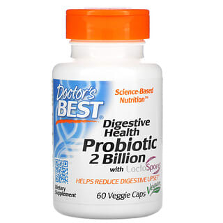 Doctor's Best, Santé digestive, Probiotiques avec LactoSpore, 2 milliards, 60 capsules végétariennes