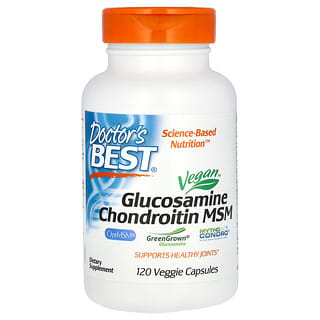 Doctor's Best, Vegan Glucosamine Chondroitin MSM, veganes Glucosamin-Chondroitin-MSM, 120 pflanzliche Kapseln