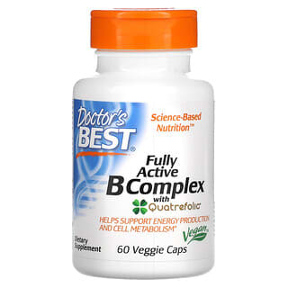 Doctor's Best, комплекс активних вітамінів групи B з Quatrefolic, 60 вегетаріанських капсул